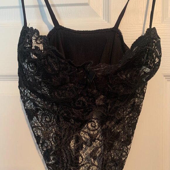 Victoria's Secret One Piece Lingerie Women's 34C Black Silk Lace Teddy - Picture 4 of 5